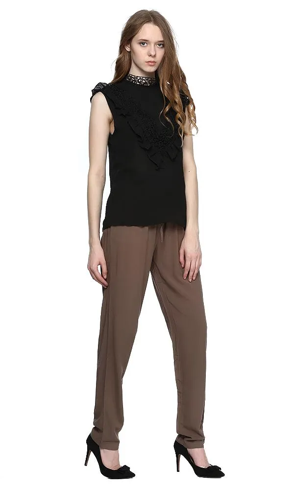 39500 Printed Drawstring Jogger Pant - Khaki