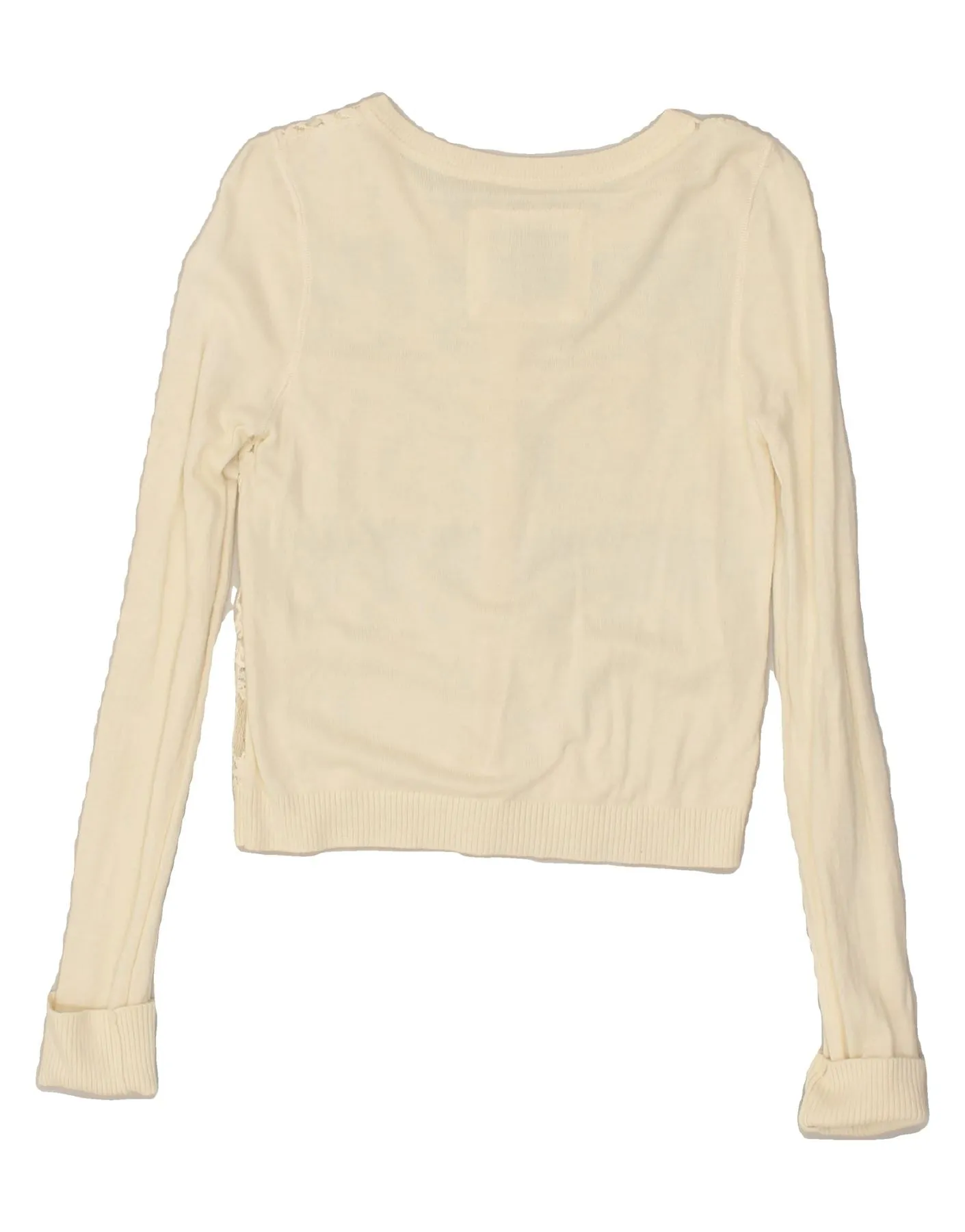 ABERCROMBIE & FITCH Womens Crop Cardigan Sweater UK 12 Medium Beige Floral