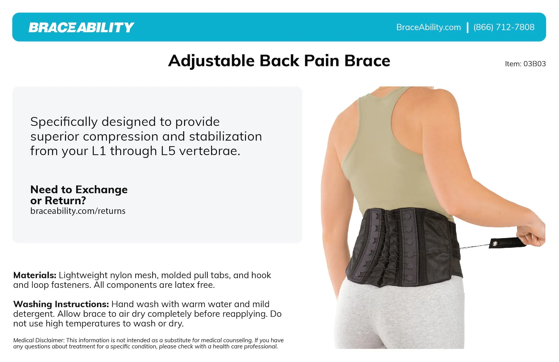 Adjustable Lower Back & Spine Pain Lumbosacral Corset Brace