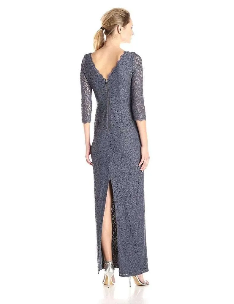 Adrianna Papell AP091880500 Long Long Sleeve Formal Evening Lace Gown