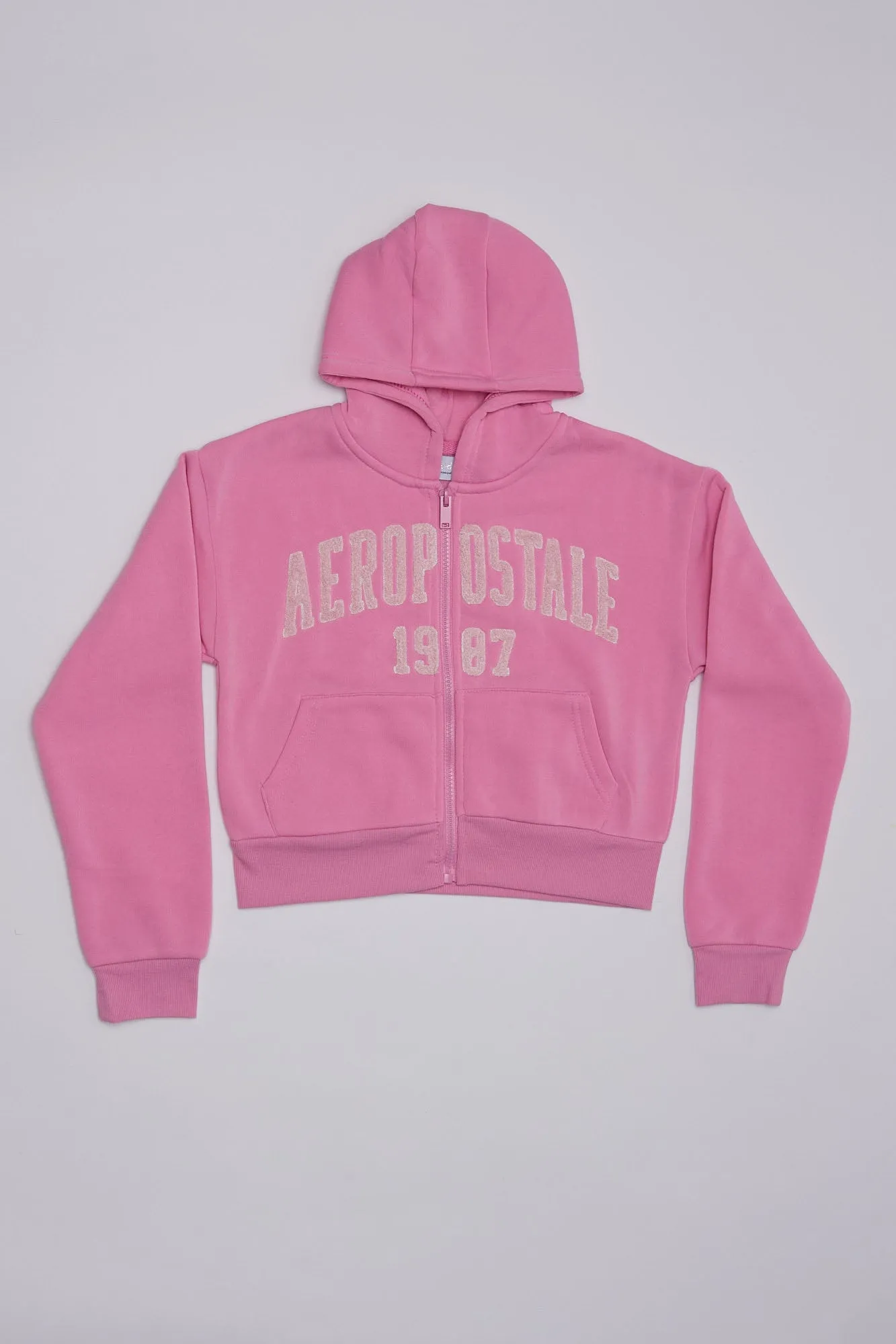 AERO Girls' Aéropostale 1987 Graphic Zip-Up Midi Hoodie