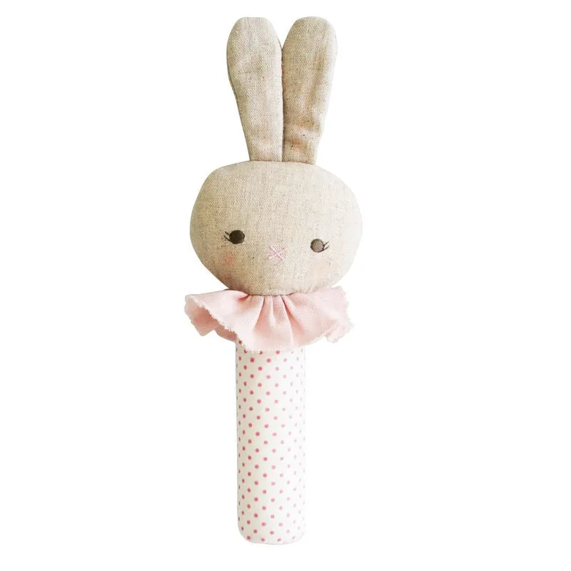 Alimrose - Roberta Bunny Squeaker - Spot Pink