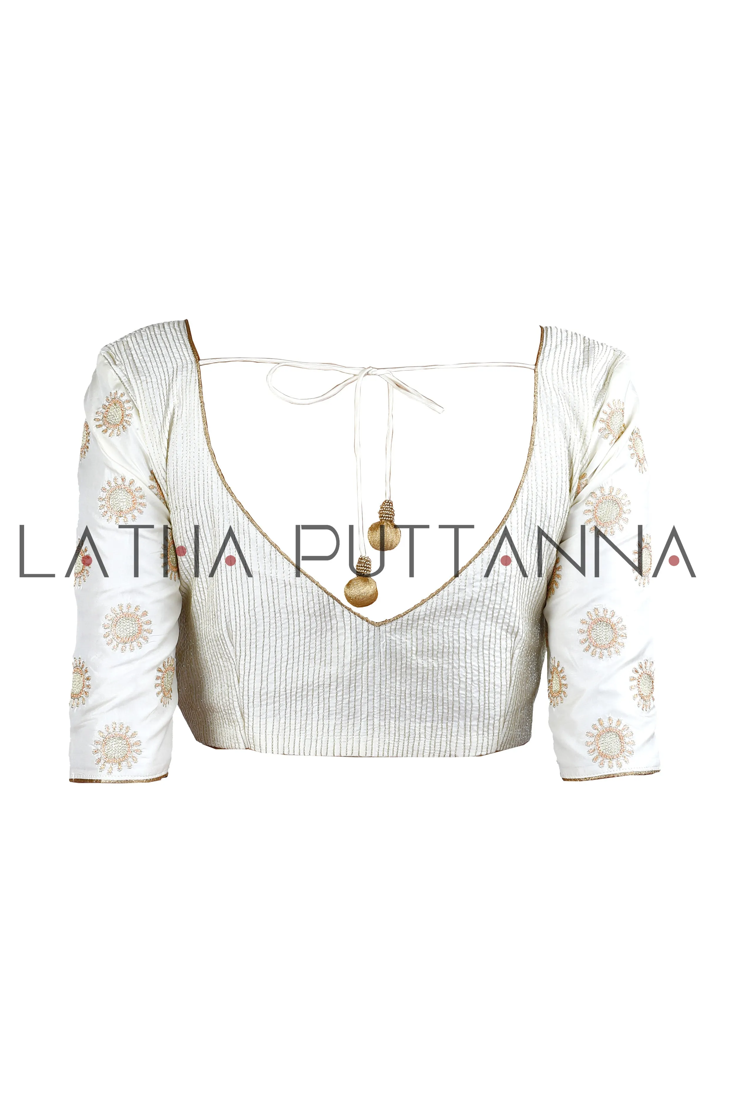 Apsara – Ethereal Peach Tissue with Gold Paisleys