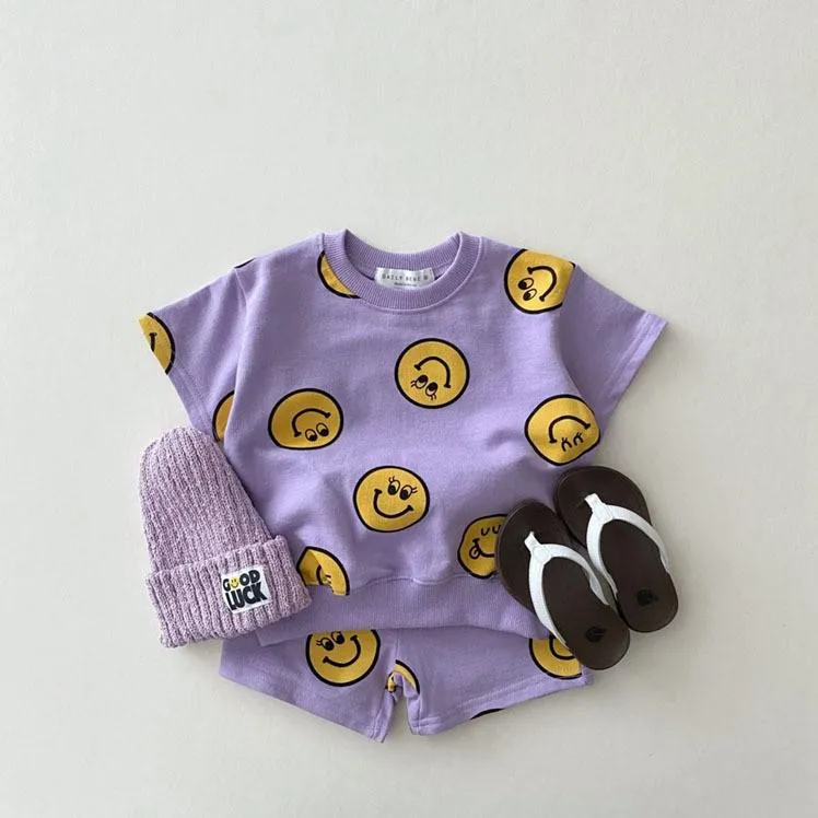 Baby Clothes Toddler Baby Summer New Clothes Sets Boy Girl Fashion Cartoon Printed Cotton Short Sleeve T-shirt   Kid Casual Shorts 2pcs Set