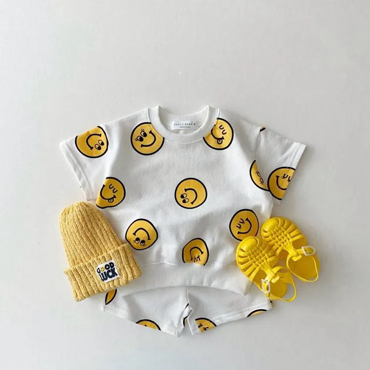 Baby Clothes Toddler Baby Summer New Clothes Sets Boy Girl Fashion Cartoon Printed Cotton Short Sleeve T-shirt   Kid Casual Shorts 2pcs Set
