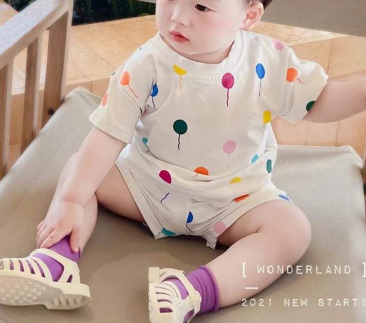 Baby Clothes Toddler Baby Summer New Clothes Sets Boy Girl Fashion Cartoon Printed Cotton Short Sleeve T-shirt   Kid Casual Shorts 2pcs Set
