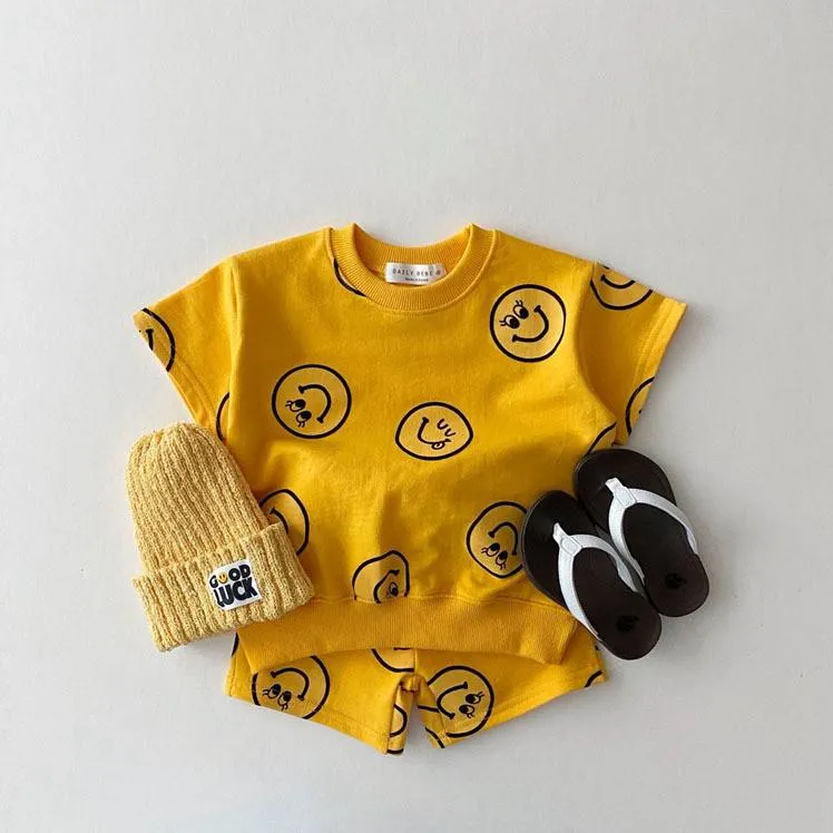 Baby Clothes Toddler Baby Summer New Clothes Sets Boy Girl Fashion Cartoon Printed Cotton Short Sleeve T-shirt   Kid Casual Shorts 2pcs Set