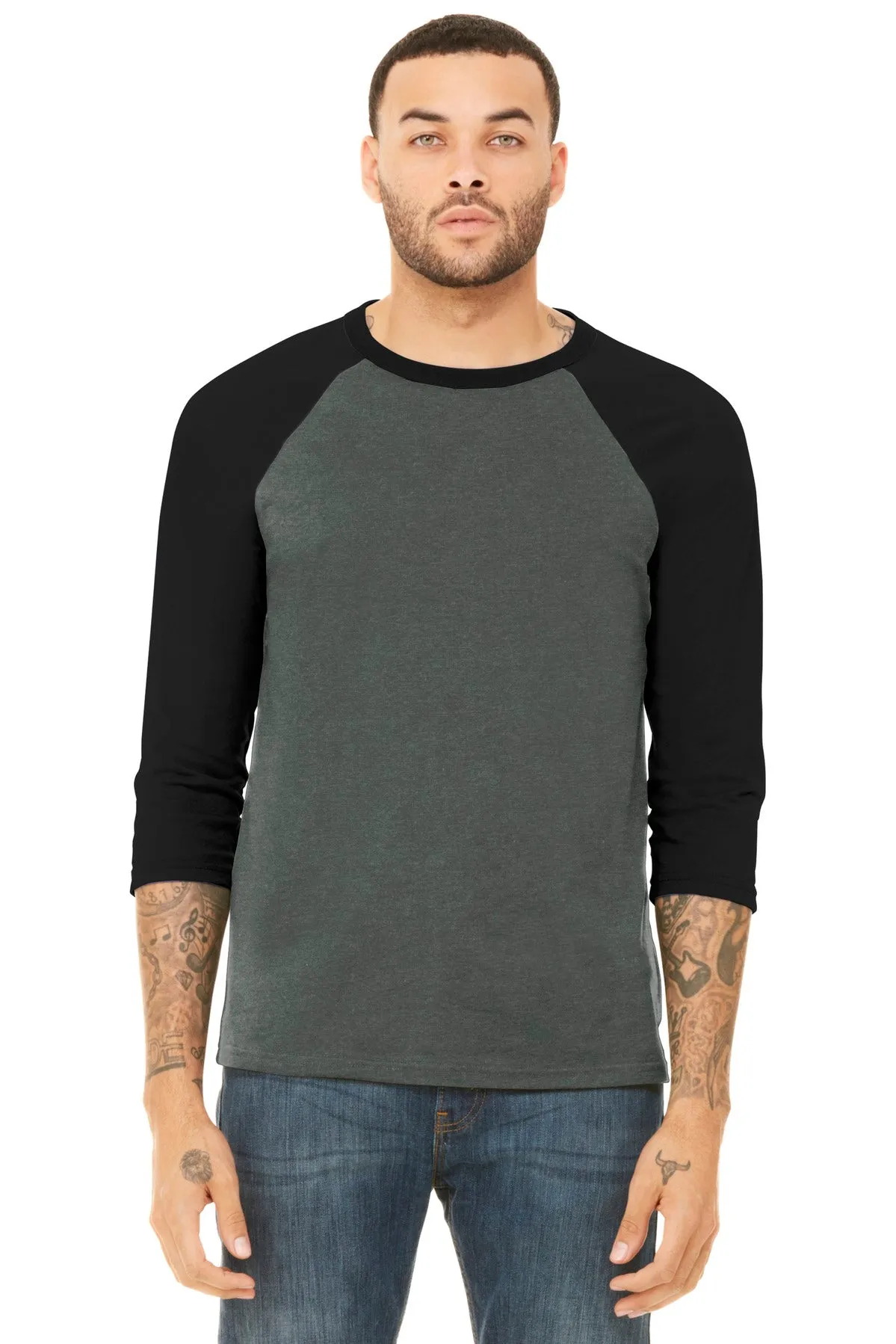BELLA CANVAS Unisex 3/4-Sleeve Baseball Tee