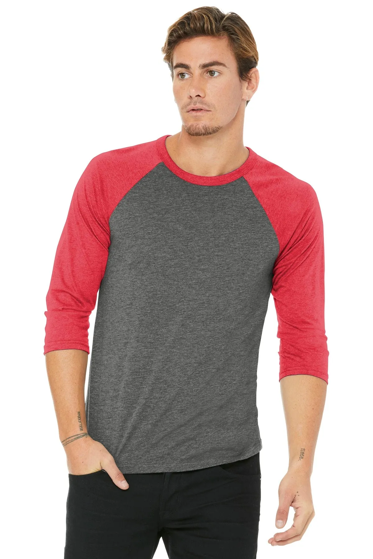 BELLA CANVAS Unisex 3/4-Sleeve Baseball Tee
