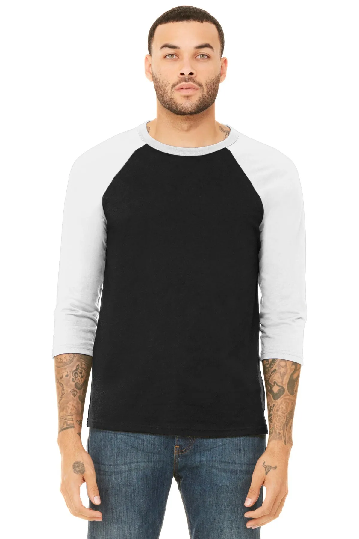 BELLA CANVAS Unisex 3/4-Sleeve Baseball Tee