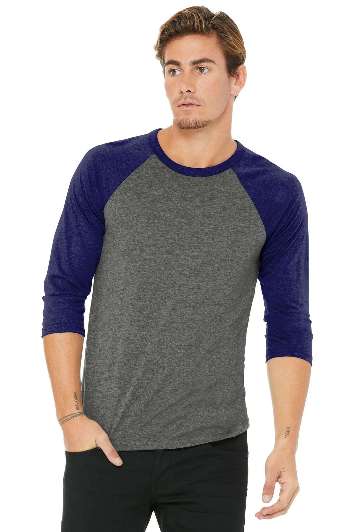 BELLA CANVAS Unisex 3/4-Sleeve Baseball Tee