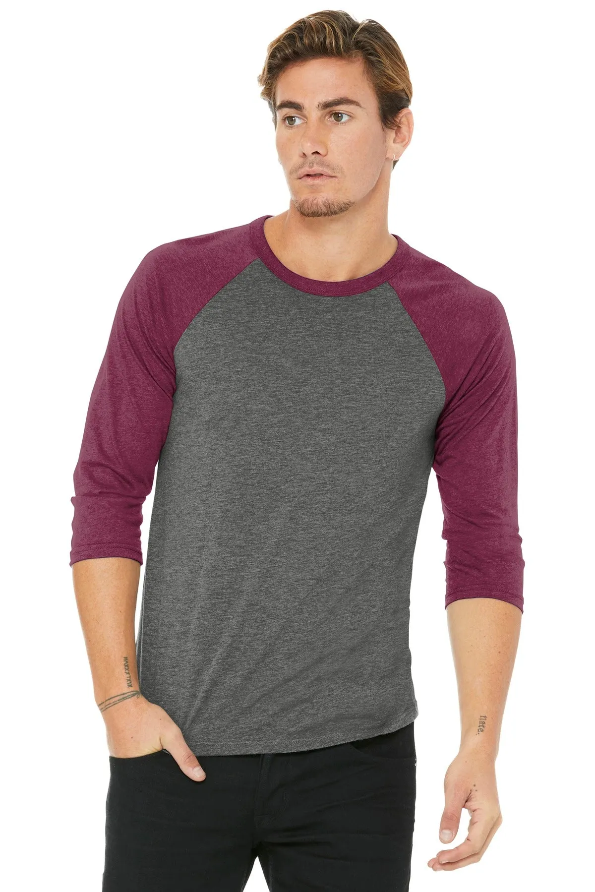 BELLA CANVAS Unisex 3/4-Sleeve Baseball Tee