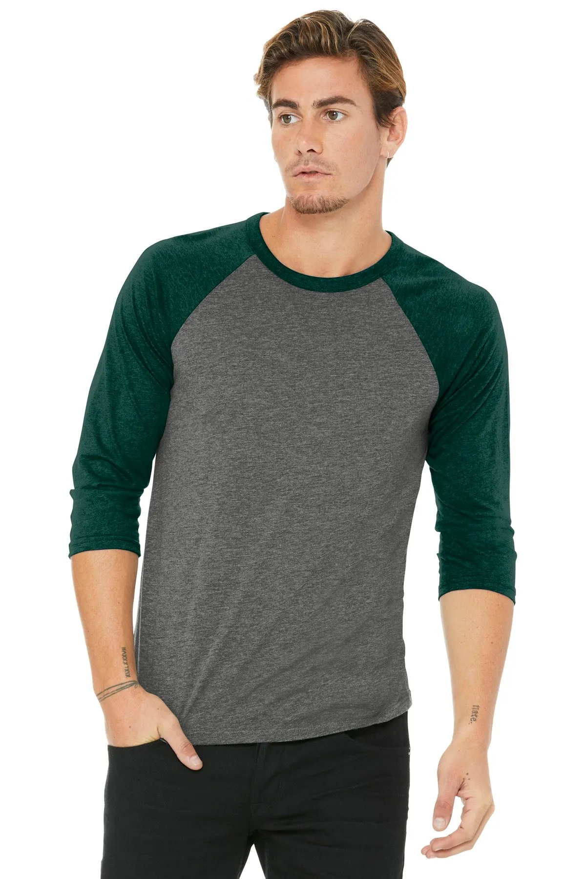 BELLA CANVAS Unisex 3/4-Sleeve Baseball Tee