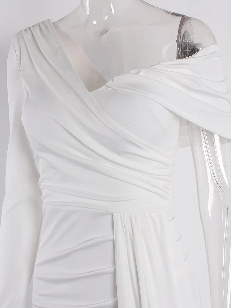BerriesJam - 2024 Ribbon Long Sleeve Ruched Padded Formal Dress
