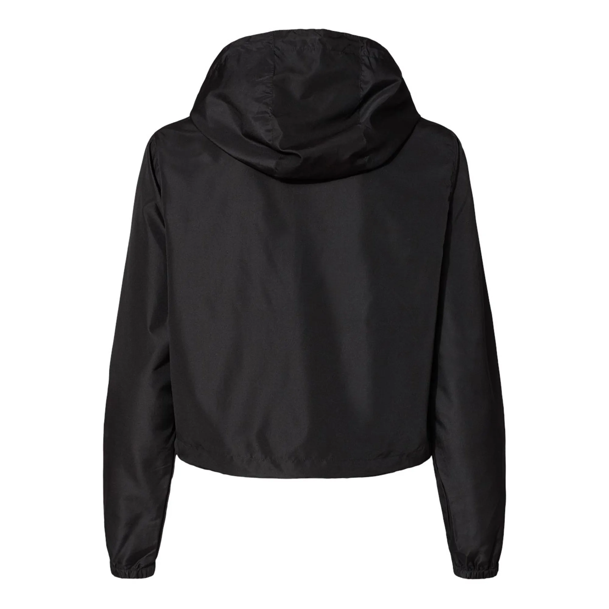 BGSU Primary Logo Women's Lightweight 1/4-Zip Pullover Crop Windbreaker - Black