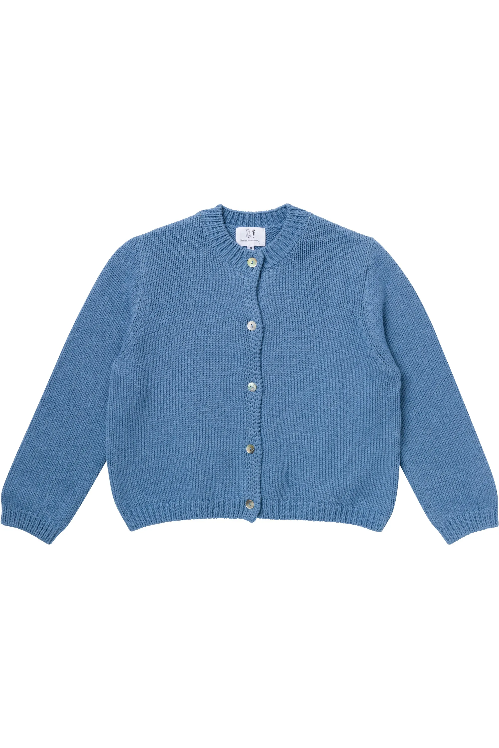 Blue Cotton Crop Sweater