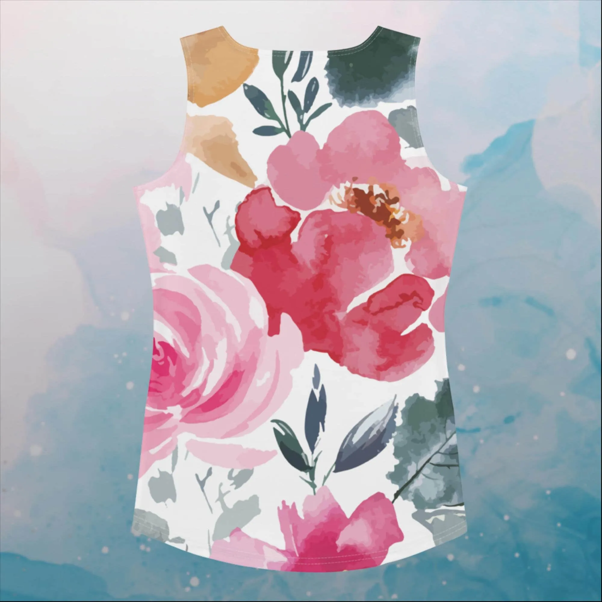 Bold Floral Pattern Womens Sublimation Tank Top