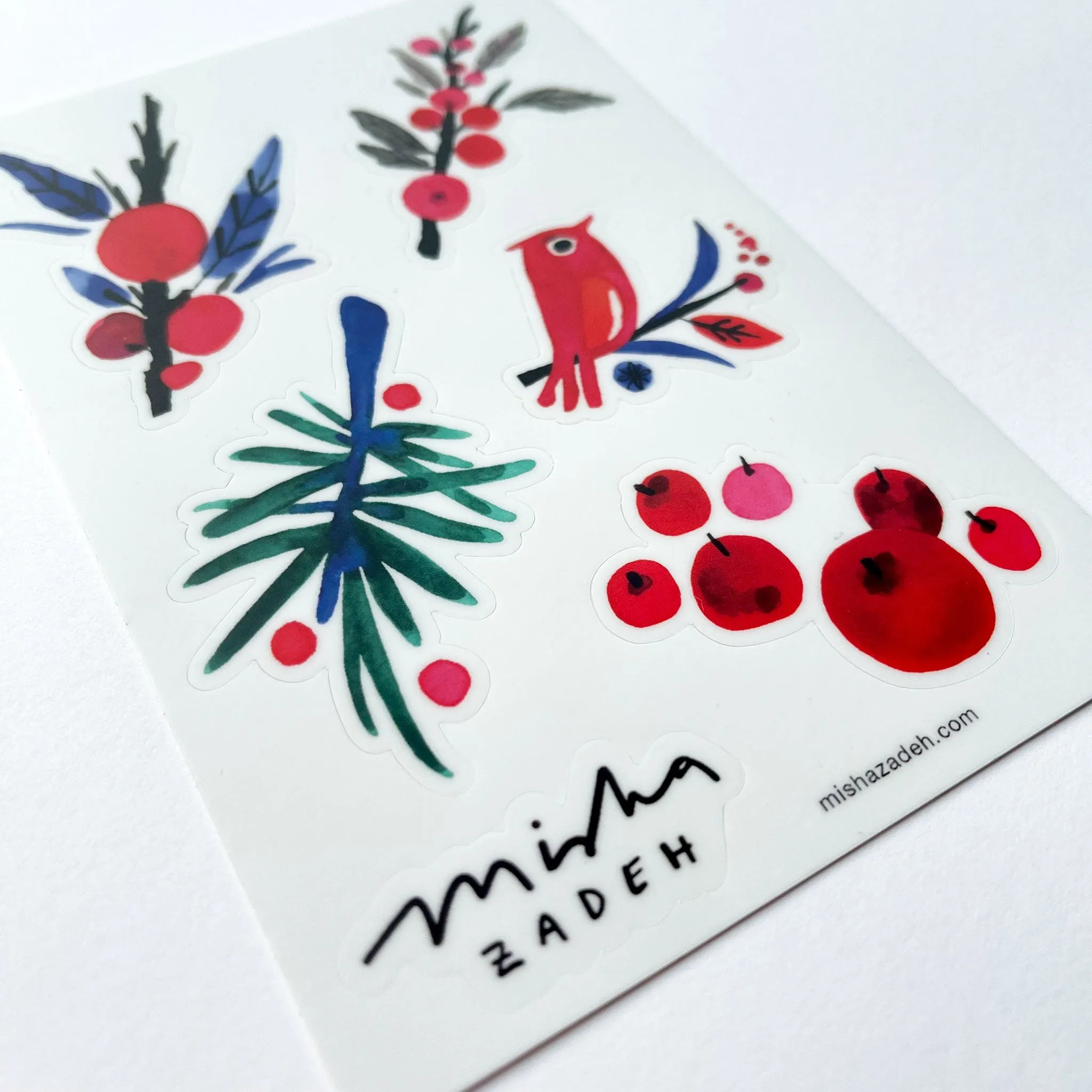 Branches & Berries Holiday Vinyl Sticker Sheet