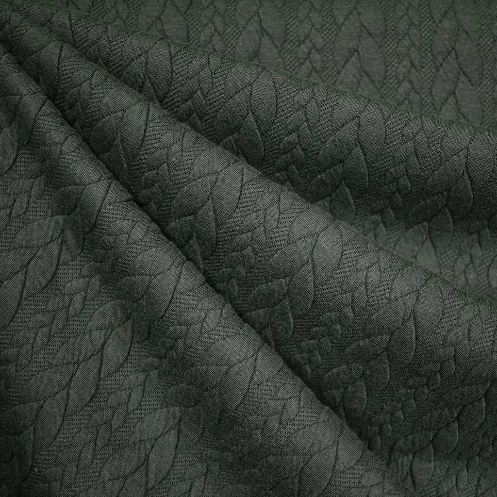 Cable Stripe Quilted Double Knit Hunter