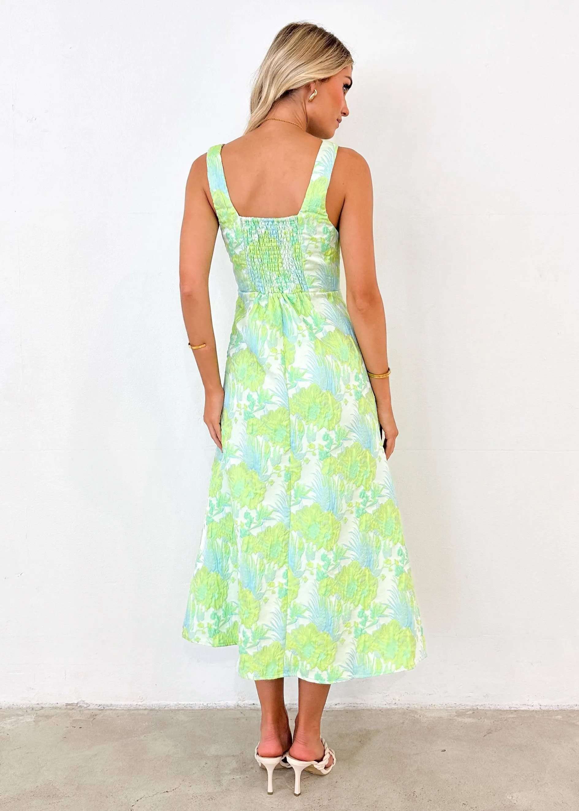 Callahan Midi Dress - Mint Jacquard