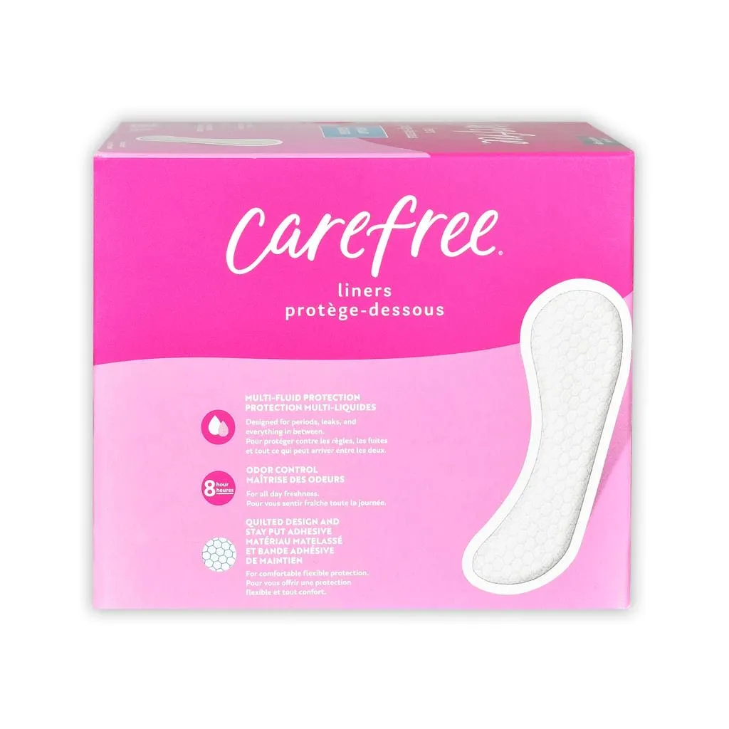 Carefree Acti-Fresh Panty Liners, Soft and Flexible Feminine Care Protection, Regular, 120 Count / 293260