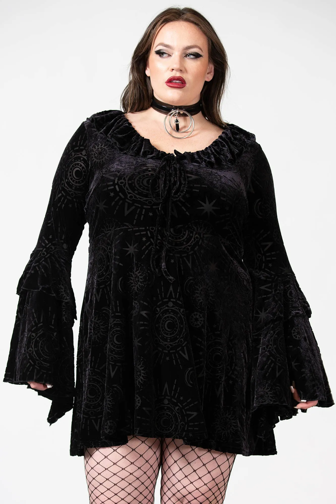 Celestite Long Sleeve Burnout Dress [PLUS] Resurrect