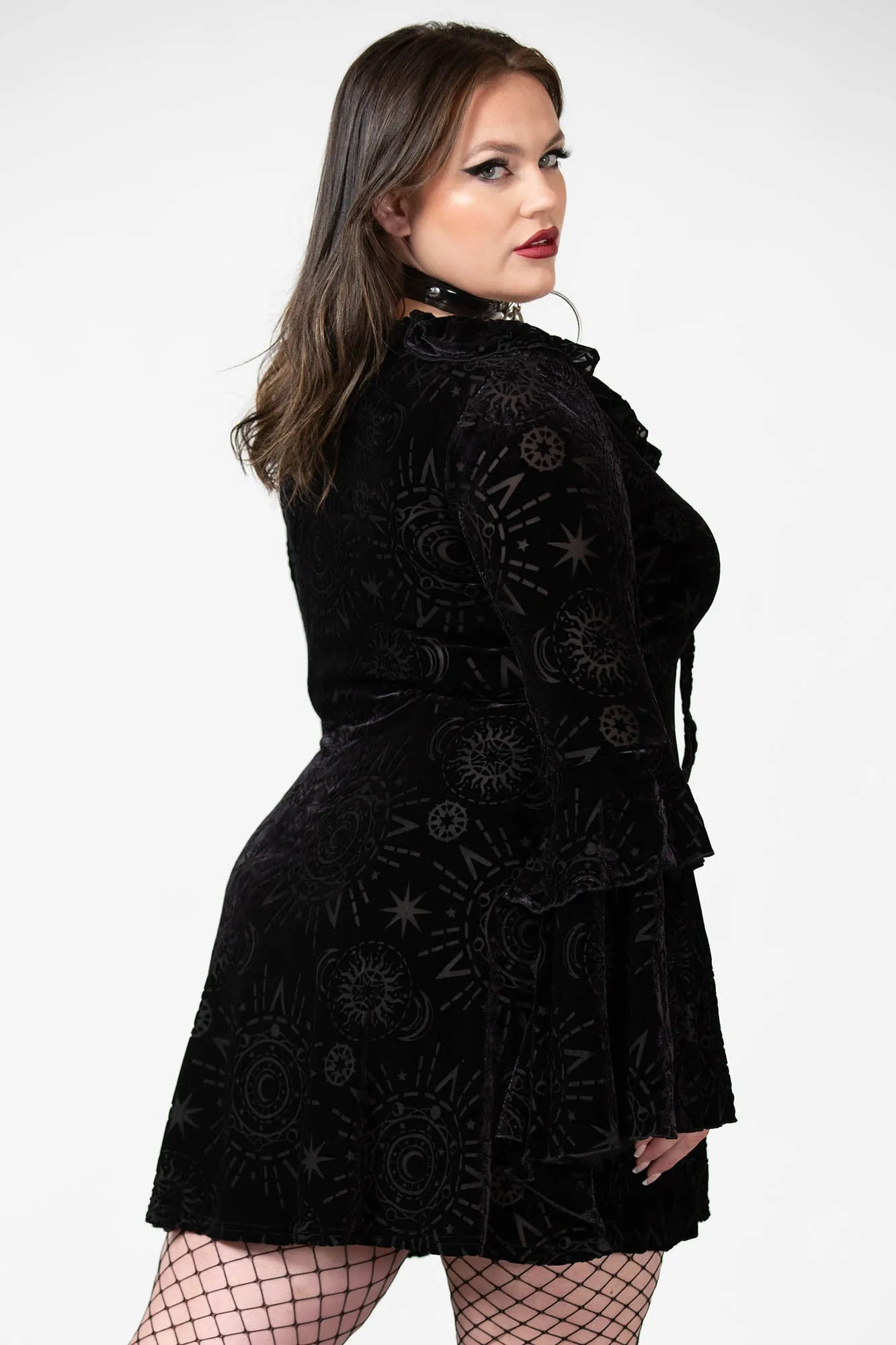 Celestite Long Sleeve Burnout Dress [PLUS] Resurrect