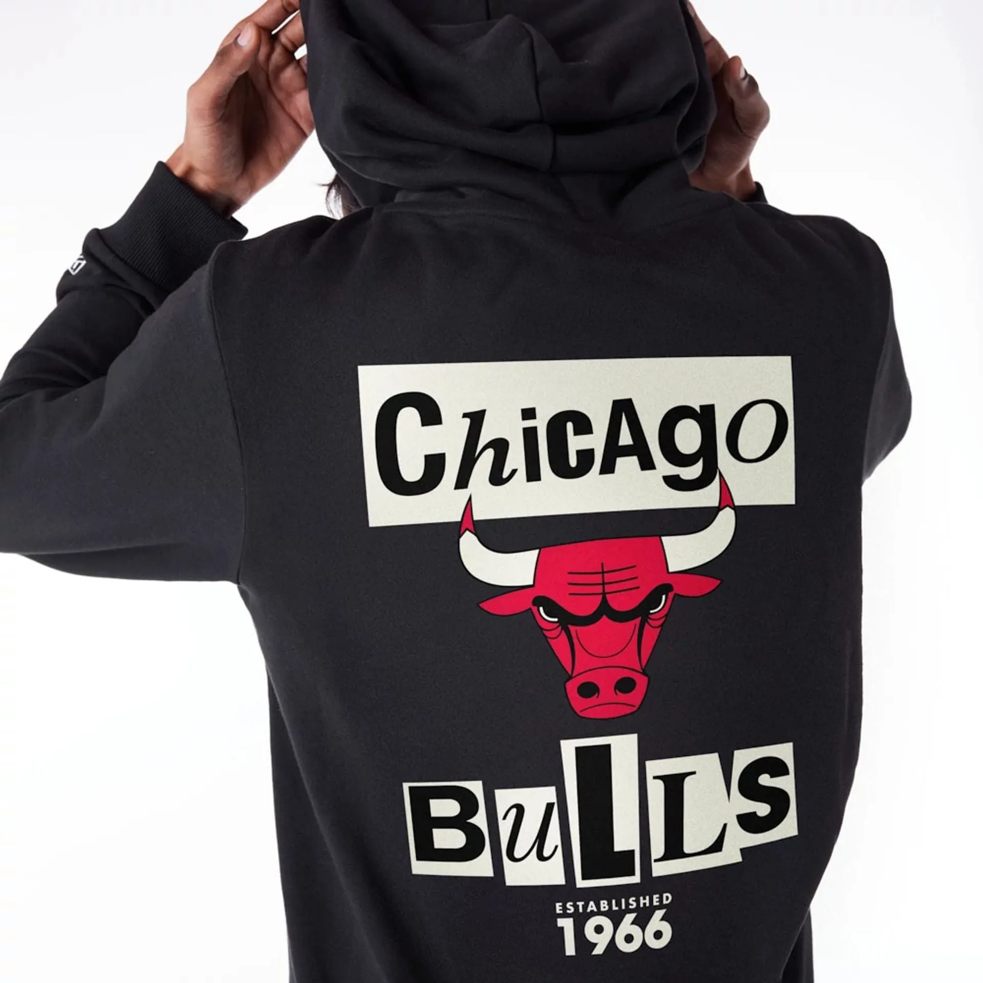 Chicago Bulls Newspaper Graphic Black Pullover Hoodie