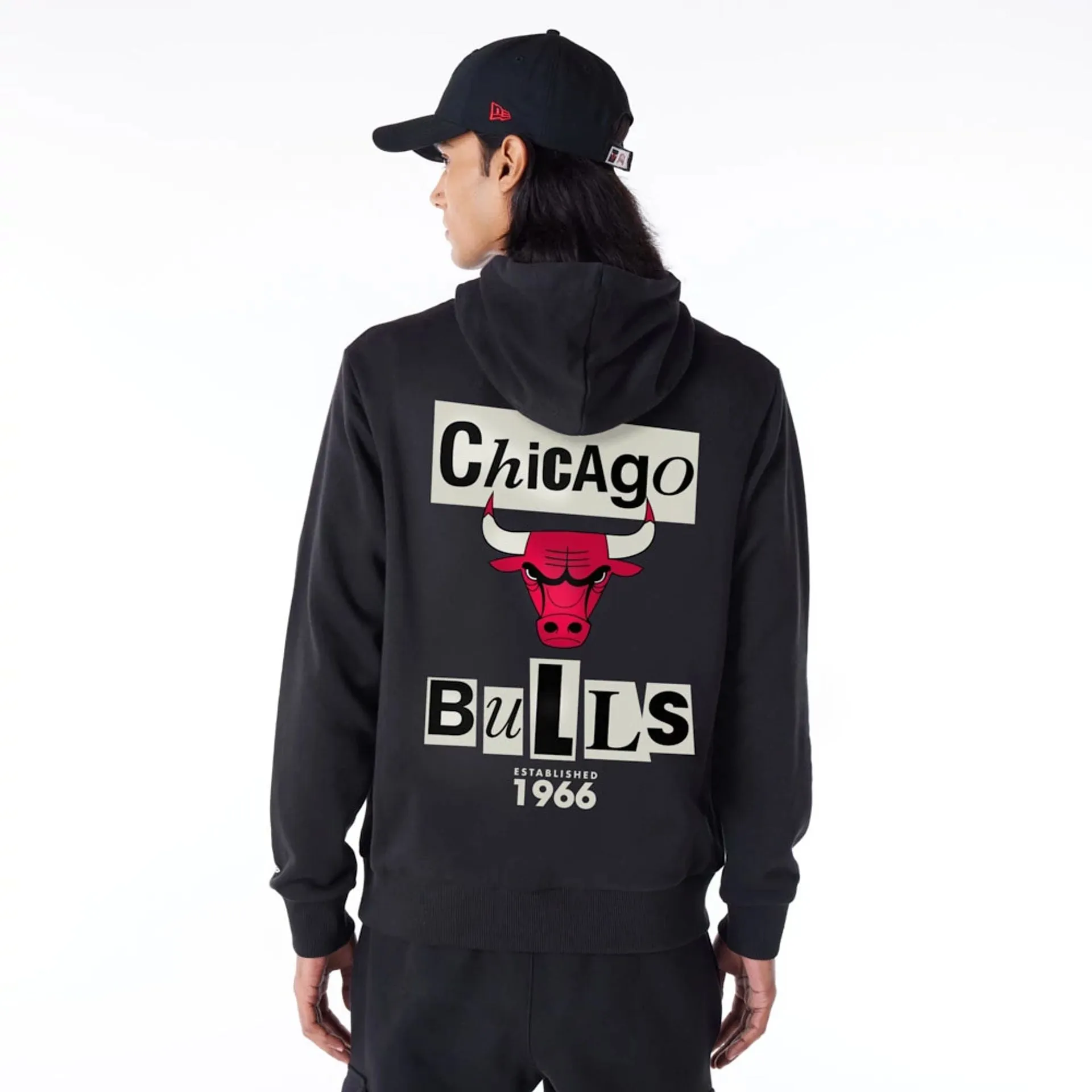 Chicago Bulls Newspaper Graphic Black Pullover Hoodie