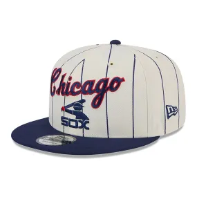 Chicago White Sox Jersey Pinstripe Chrome White 9FIFTY Snapback Cap