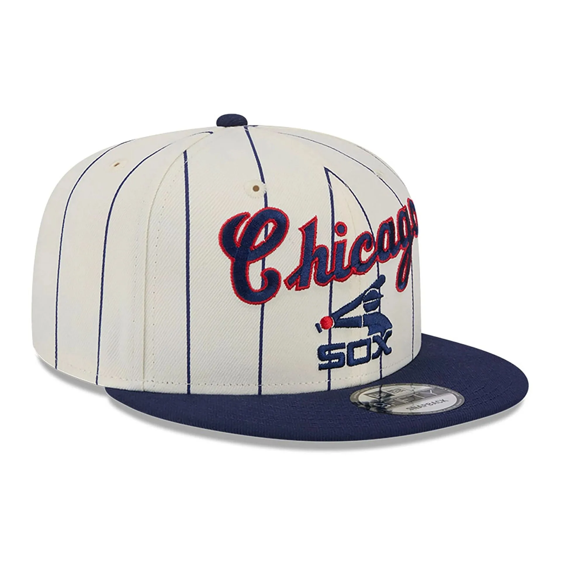 Chicago White Sox Jersey Pinstripe Chrome White 9FIFTY Snapback Cap