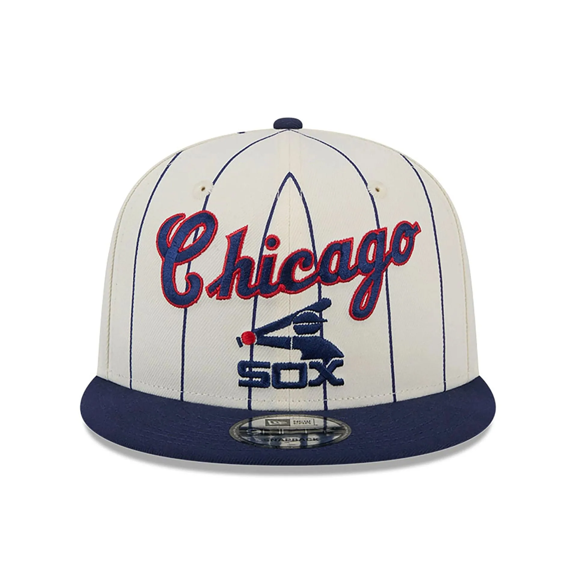 Chicago White Sox Jersey Pinstripe Chrome White 9FIFTY Snapback Cap