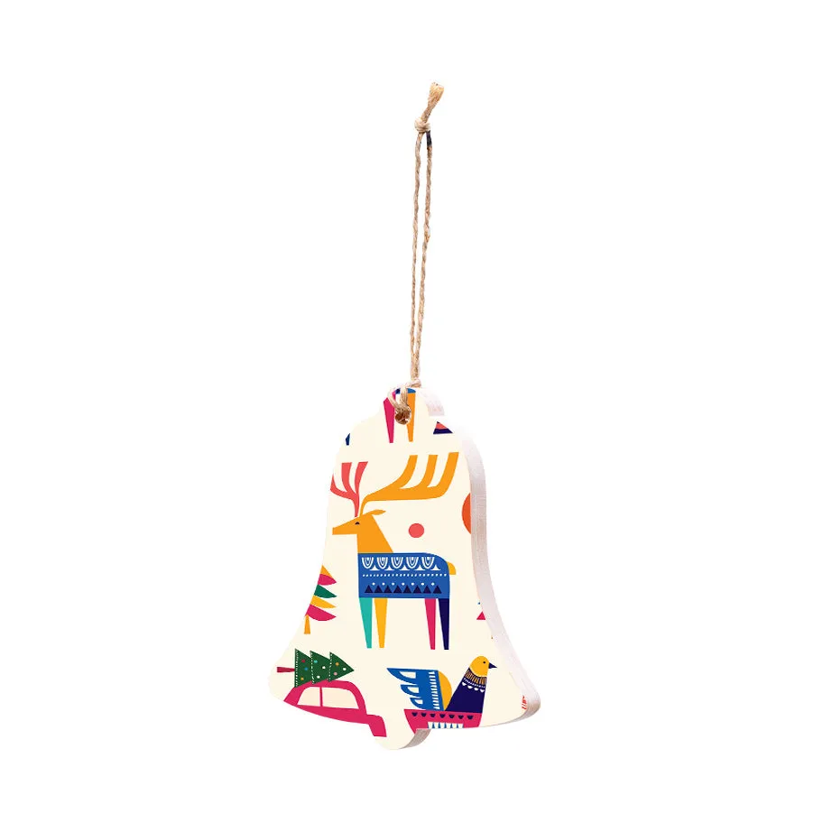 Christmas Decorations ALL IS BRIGHT II- Wooden Xmas Bell And Fridge Magnet