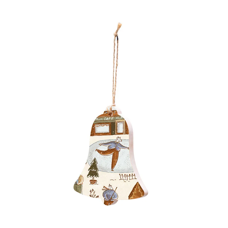 Christmas Decorations BEAR XMAS- Wooden Xmas Bell And Fridge Magnet