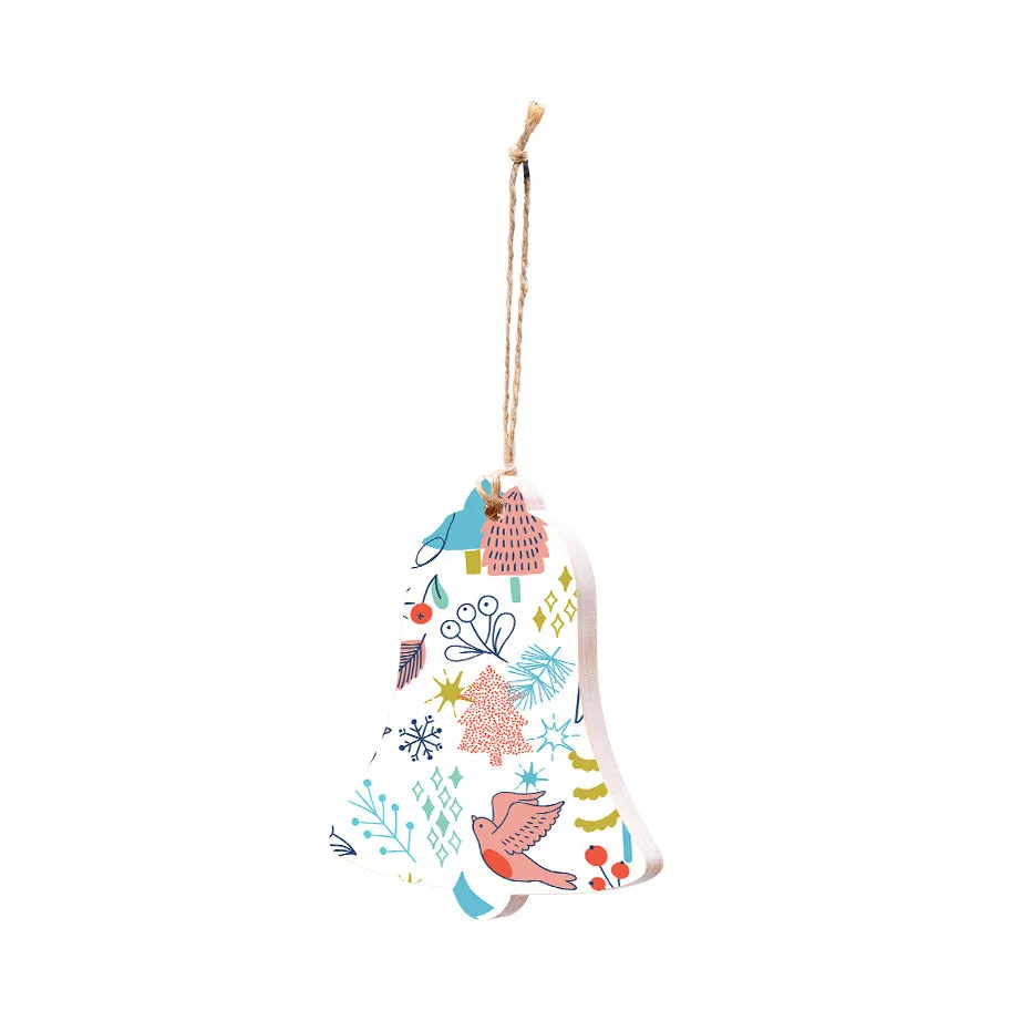Christmas Decorations HAPPY DAYS II- Wooden Xmas Bell And Fridge Magnet