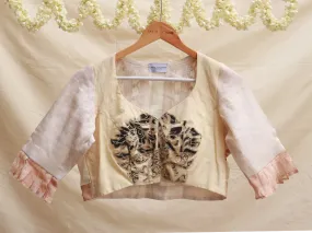 Cream cotton, Hand embroidery blouse