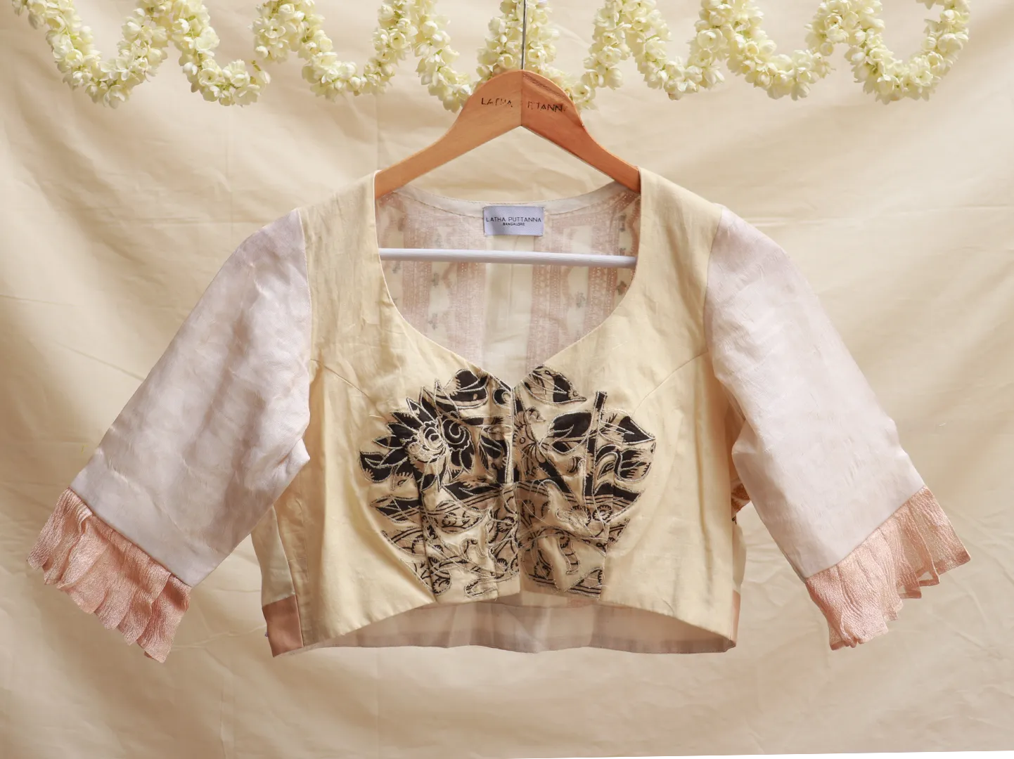 Cream cotton, Hand embroidery blouse