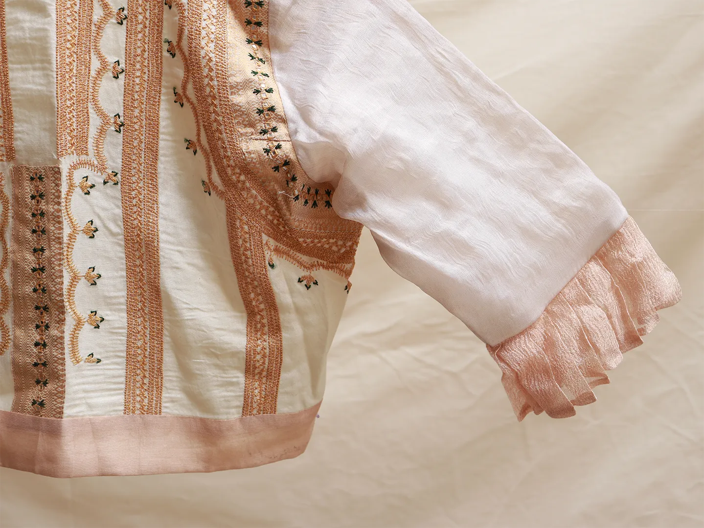 Cream cotton, Hand embroidery blouse