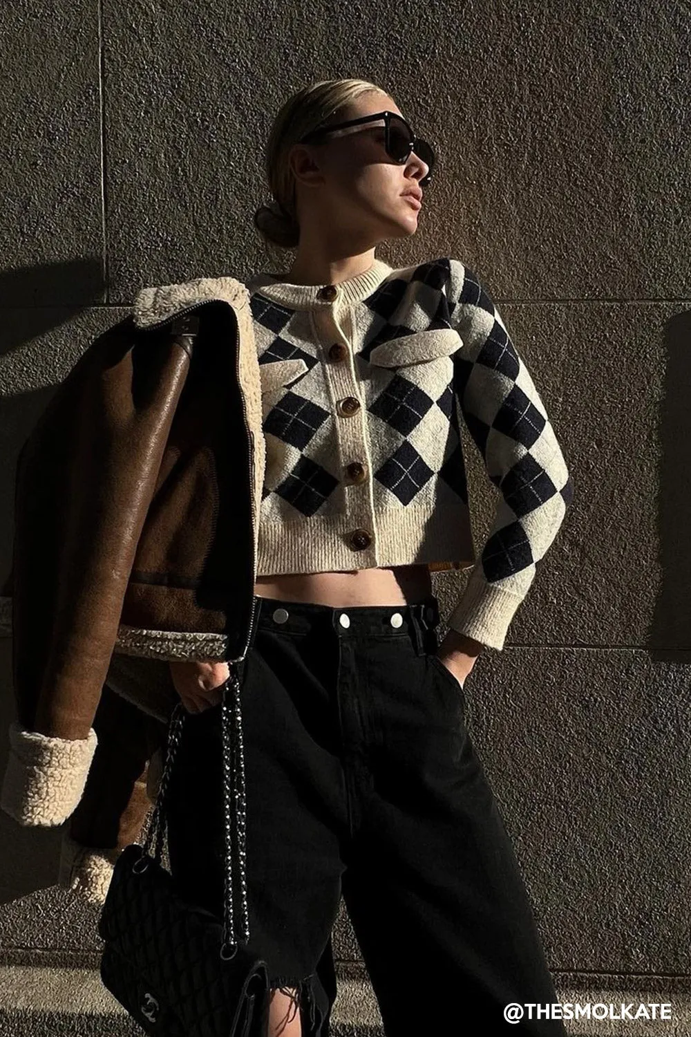 Daiana Argyle Crop Cardigan