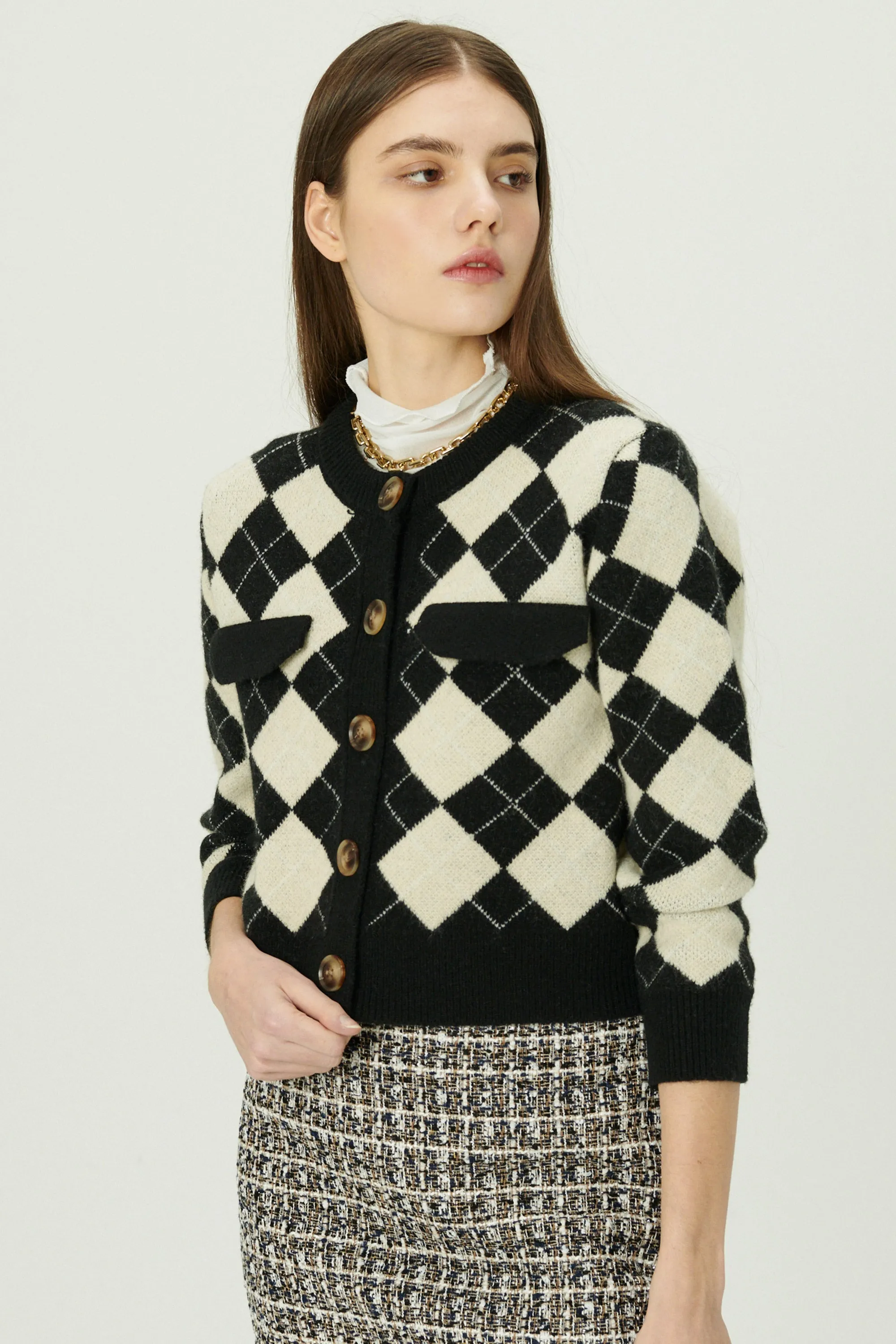 Daiana Argyle Crop Cardigan