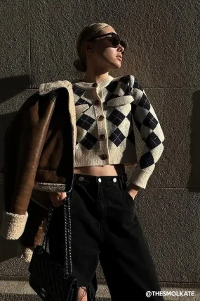 Daiana Argyle Crop Cardigan