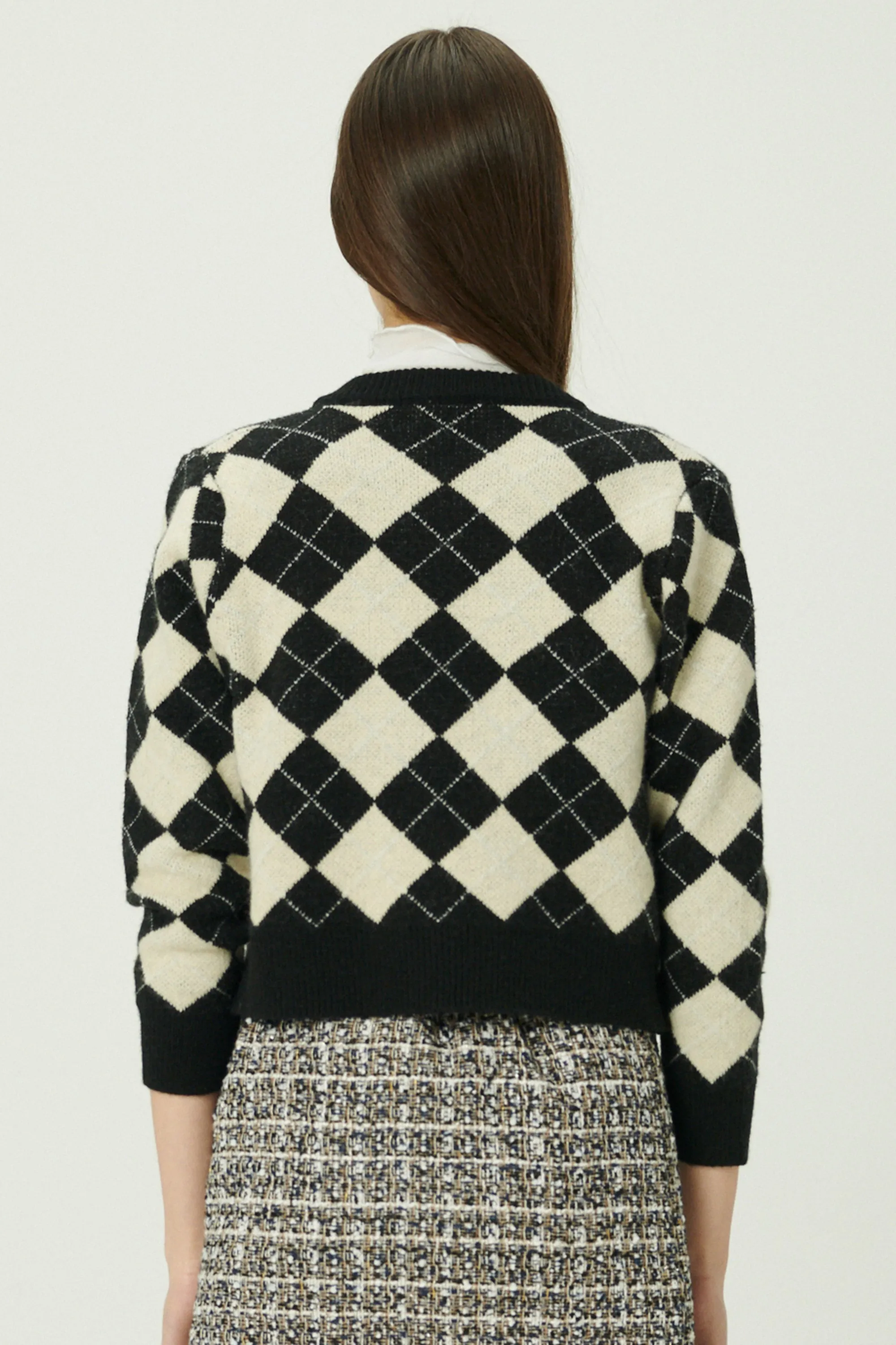 Daiana Argyle Crop Cardigan