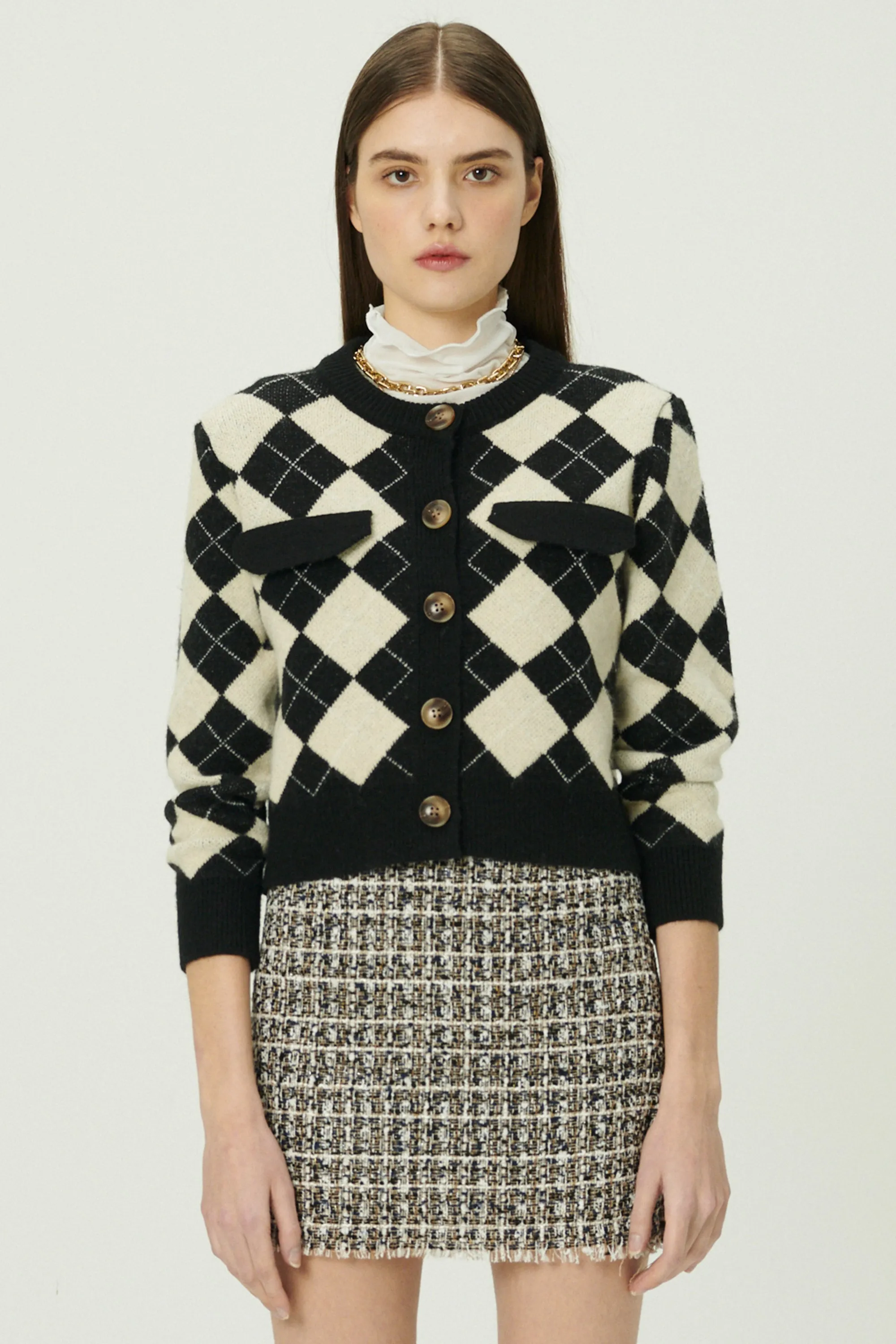 Daiana Argyle Crop Cardigan