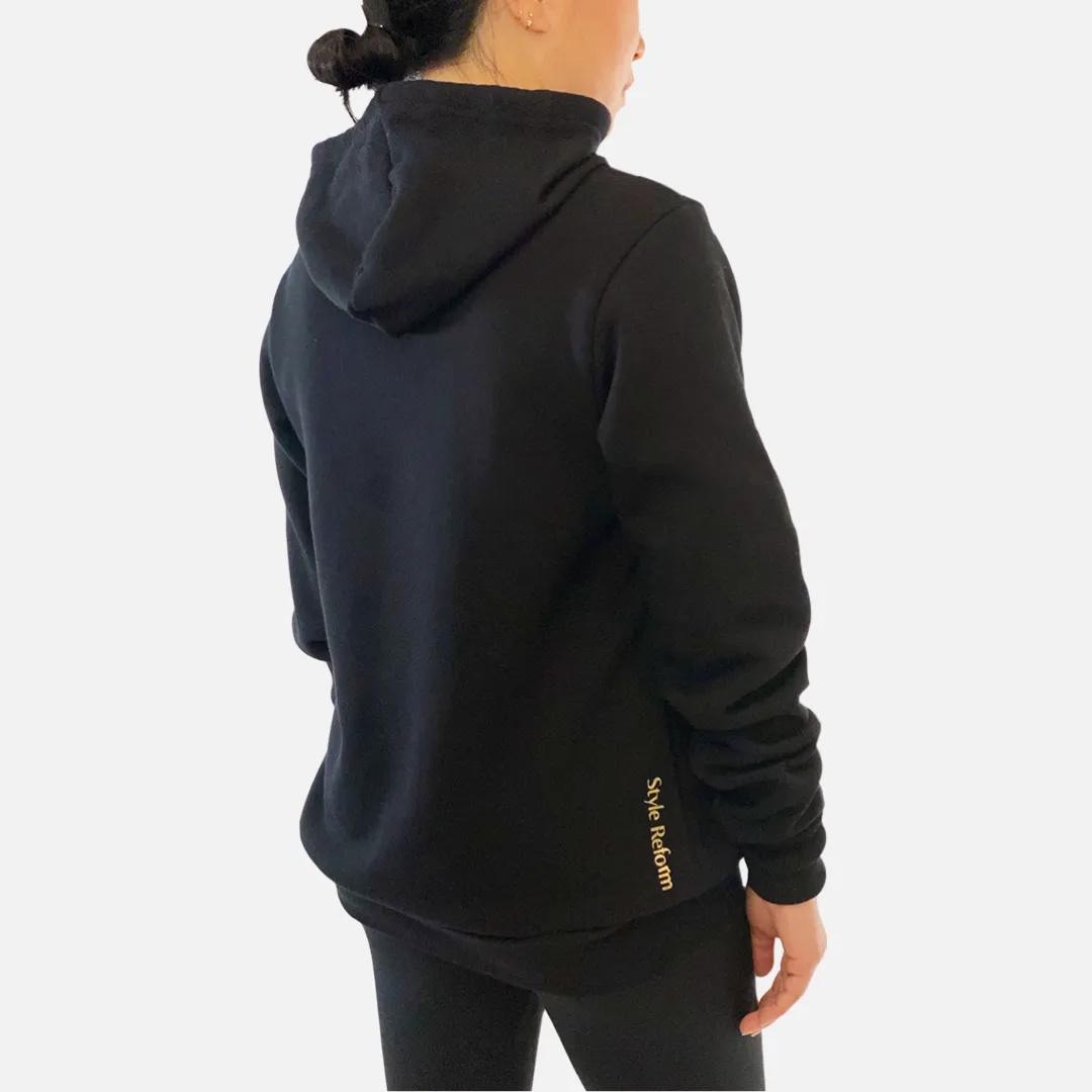 Dean Chic Black Hoodie - Neon Rainbow Hearts