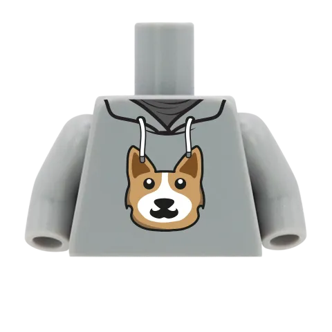 Dog Hoodie - Custom Printed Minifigure Torso