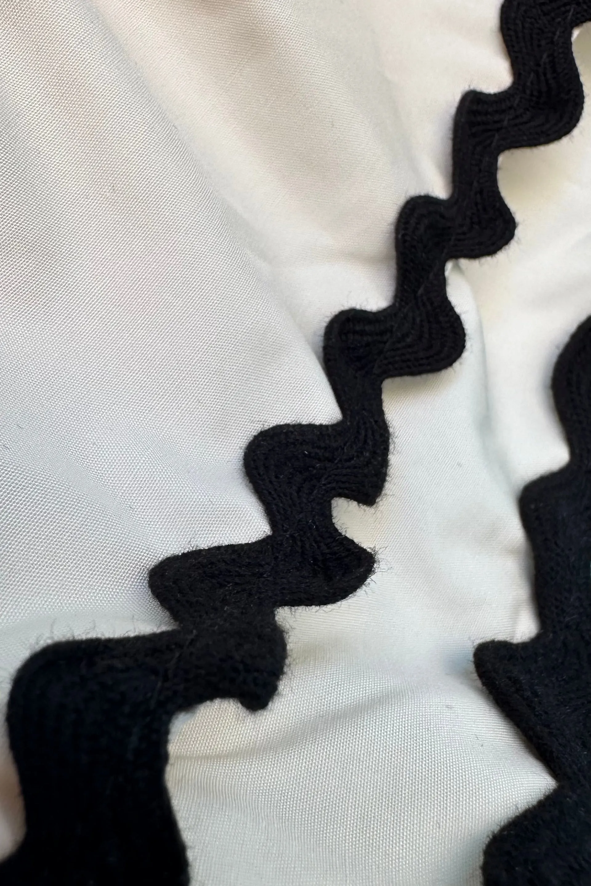 Ecru Flutter Sleeve Top with Ric-Rac Trim