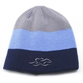 EMBRACE THE RACE® Tri-Color Uncuffed Beanie Hat - Gray, Blue and Navy