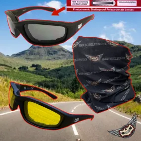 Fat Skeleton Foam Padded Reactalite Rider Eyewear Summer Bundle