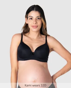 FOREVER YOURS BLACK CONTOUR NURSING BRA - FLEXI UNDERWIRE