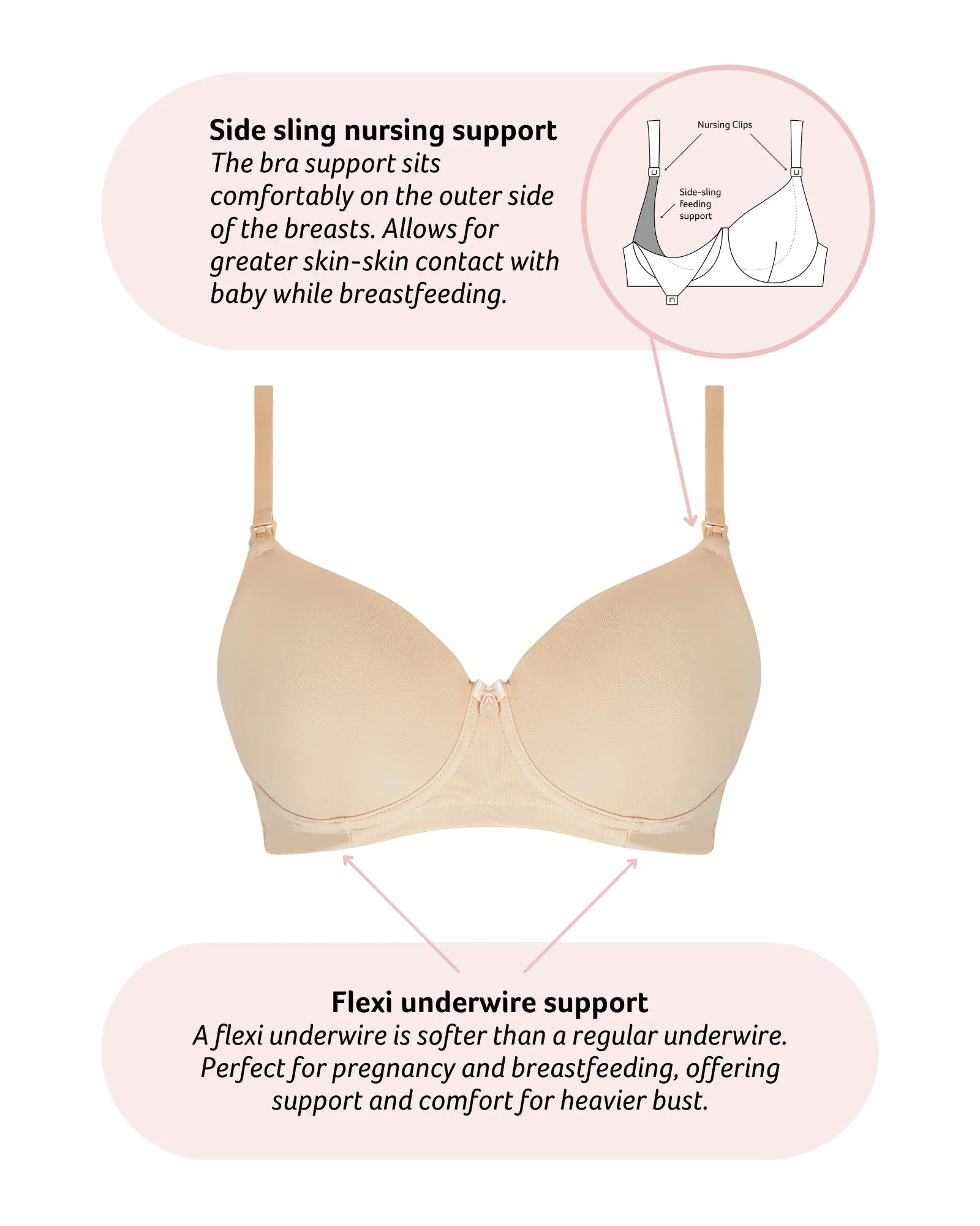 FOREVER YOURS LATTE CONTOUR NURSING BRA - FLEXI UNDERWIRE